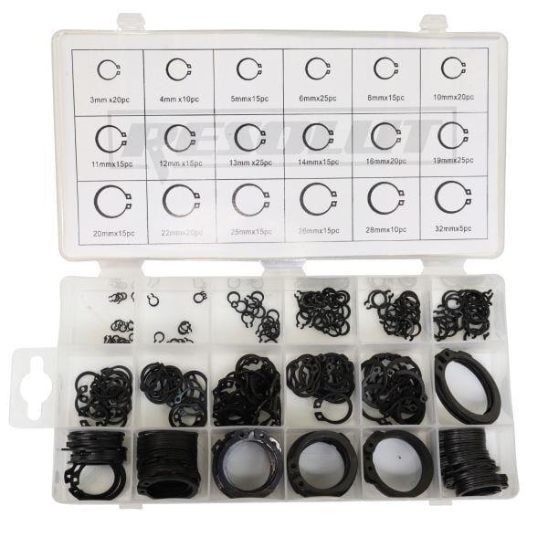 RESOLUT 300pc Circlip Set external Circlips snap Ring assortment set 9184 - Tools 2U Direct SW