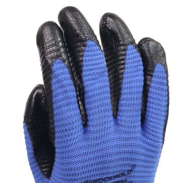 ROCKHOLD 12 Pairs Ribbed Nitrile Coated Gloves Size 10/XL Hard Wearing 90095 - Tools 2U Direct SW