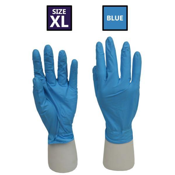 ROCKHOLD X-Large Nitrile Disposable Gloves Heavy Duty Latex Free Blue x100 - Tools 2U Direct SW