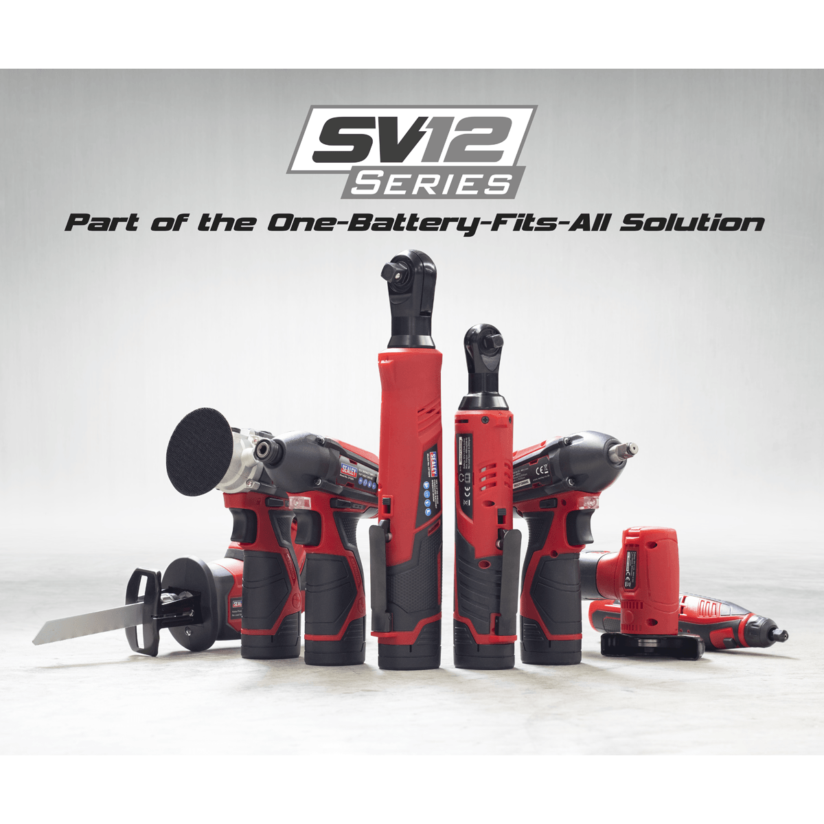 Sealey Ratchet Wrench Kit 3/8"Sq Drive 12V SV12 Series - 2 Batteries + Charger CP1202KIT - Tools 2U Direct SW