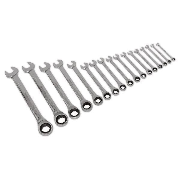 Siegen by Sealey 17pc Combination Ratchet Spanner Wrench Set 8 - 32mm S01156 - Tools 2U Direct SW