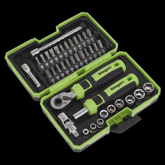 Siegen by Sealey 38pc 1/4" Sq Drive Socket & Bit Set S01255 - Tools 2U Direct SW