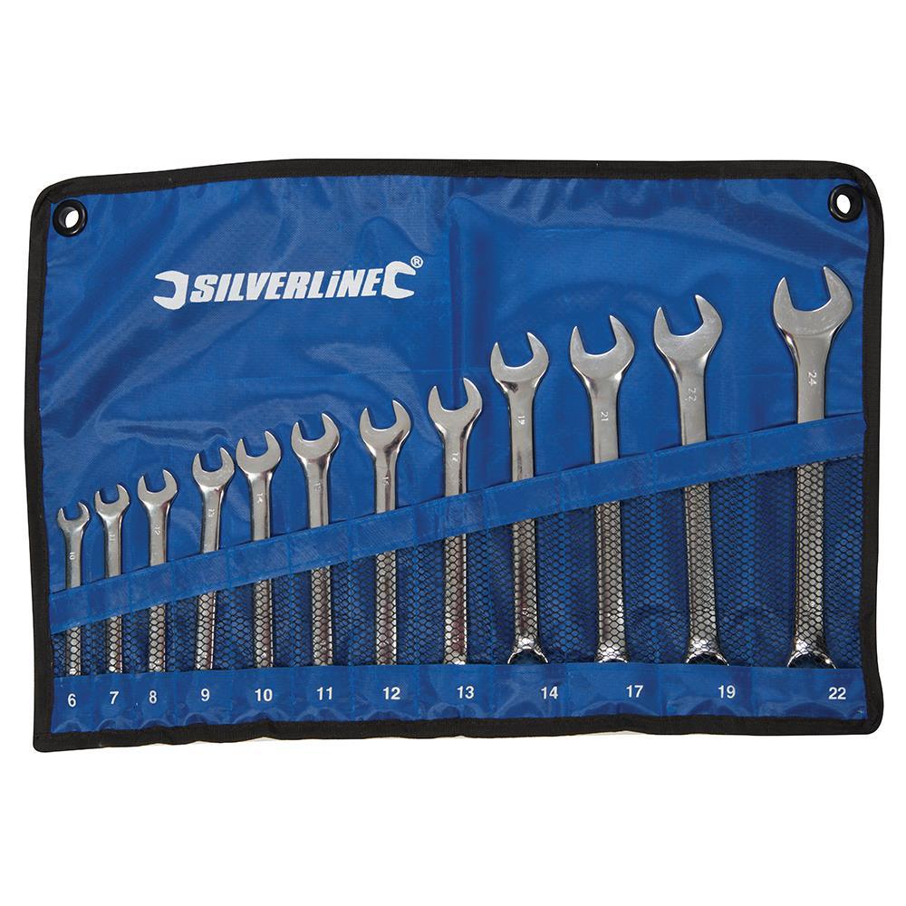 Silverline 12pce Combination Spanner Set 6 - 22mm - 633799 - Tools 2U Direct SW