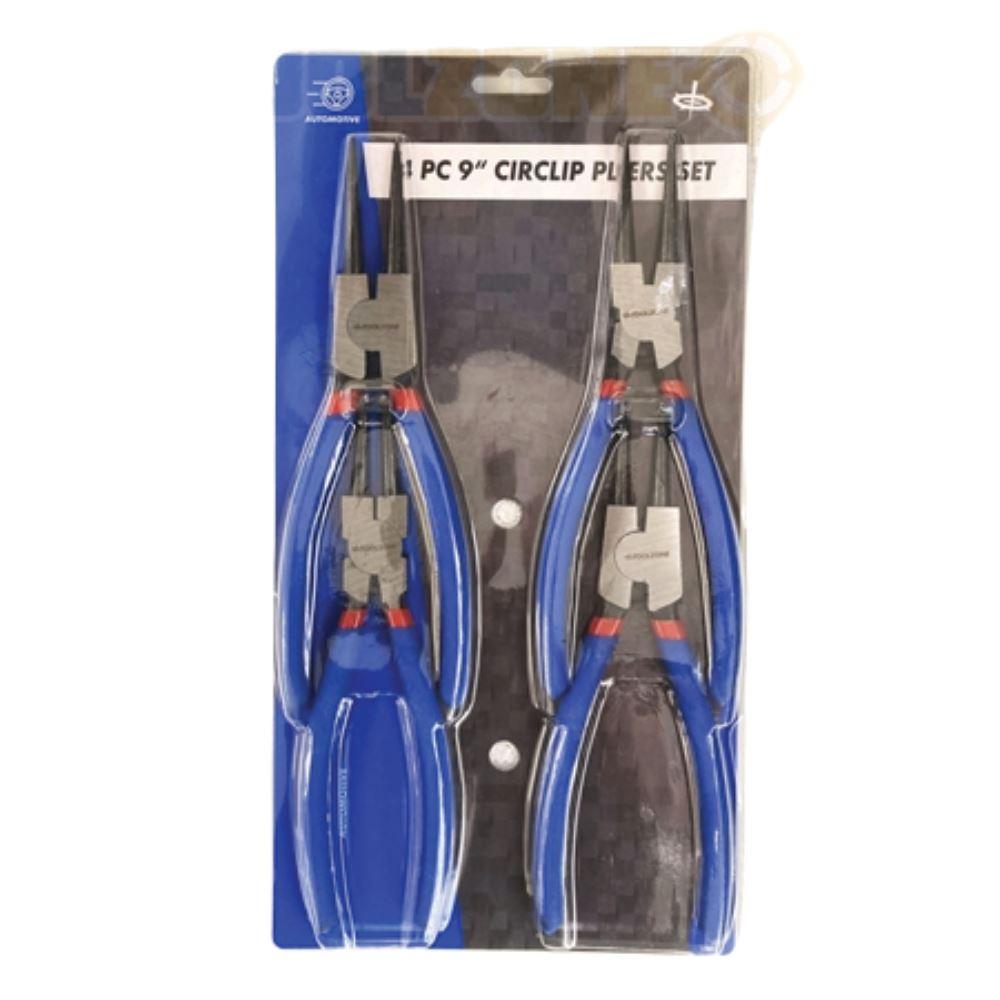 Toolzone 4 Piece 9" Circlip Pliers Set - Internal External Bent & Straight PL242 - Tools 2U Direct SW