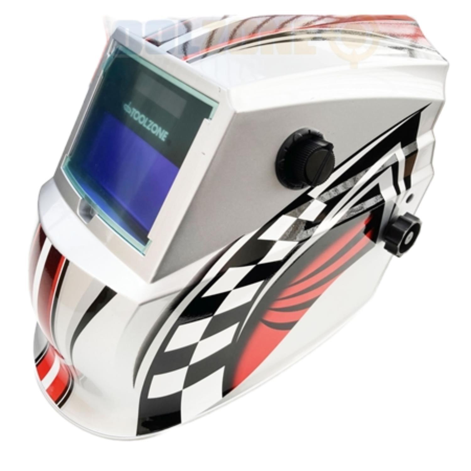 Toolzone Welding Helmet Race Track Design Variable Control Grinding Mode WH047 - Tools 2U Direct SW