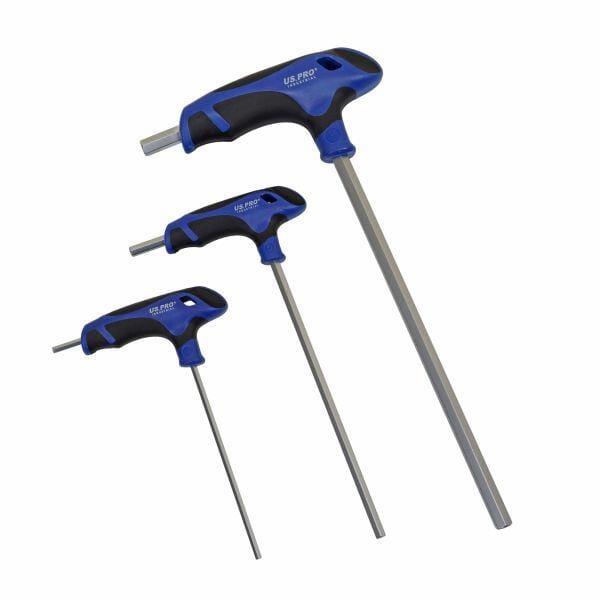 US PRO INDUSTRIAL 9pc Premium T-Handle Hex Allen keys / Screwdriver Set H1.5 - H10 4558 - Tools 2U Direct SW