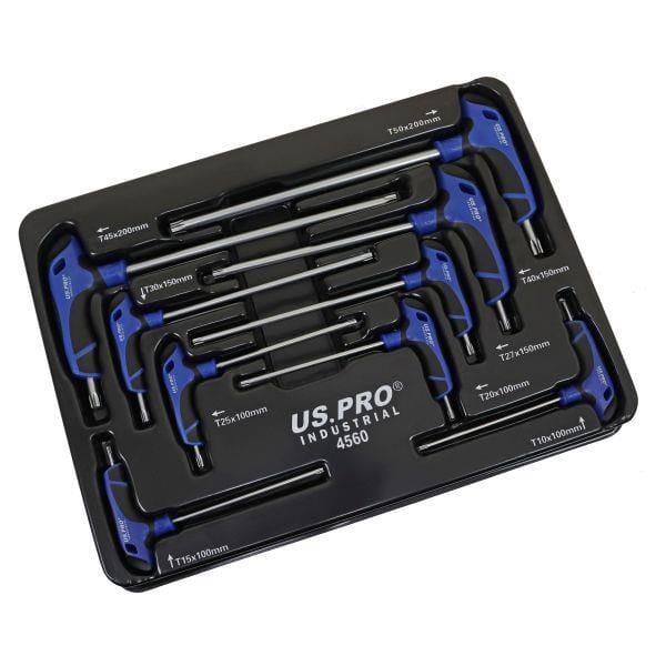 US PRO INDUSTRIAL 9pc Premium T-Handle Star/Torx keys, Screwdrivers Set 4560 - Tools 2U Direct SW