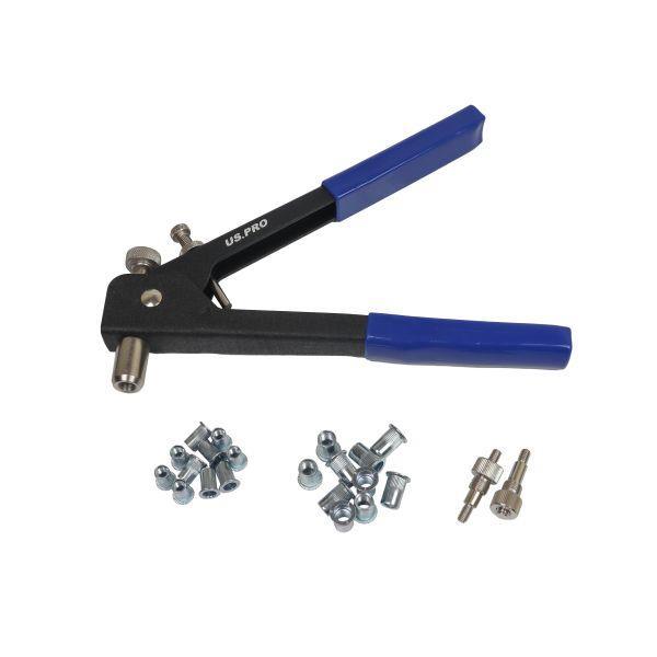 Threaded Nut Riveter US PRO Tools 110pc Threaded Nut Hand Riveter M3, M4, M5, M6, M8 5467