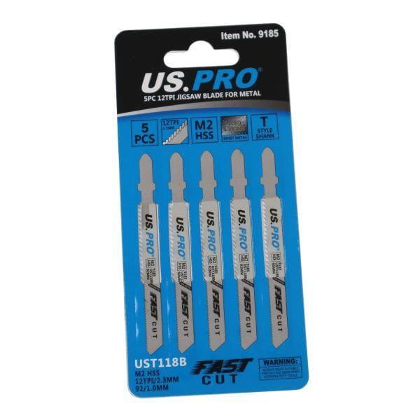 US PRO Tools 5pc UST118B 92mm 12TPI Jigsaw Blade For Metal 9185 - Tools 2U Direct SW