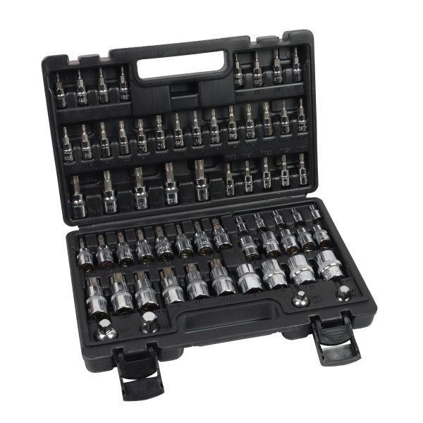 US PRO Tools 64pc 1/4", 3/8" & 1/2" Star Bit Sockets & E Star Sockets Set 7568 - Tools 2U Direct SW