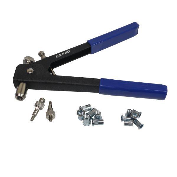 Threaded Nut Riveter US PRO Tools 86pc Threaded Nut Hand Riveter M3, M4, M5, M6, M8 5466