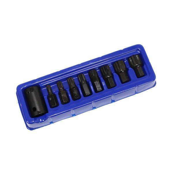 US PRO Tools 9pc Impact Spline Bit Set With 1/2" DR Bit Holder M6 - M18 3996 - Tools 2U Direct SW