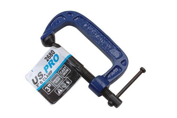 US PRO Tools G Clamp Set 75mm 3 Inch Clamps 2pc 2680 - Tools 2U Direct SW