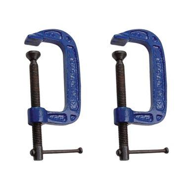 US PRO Tools G Clamp Set 75mm 3 Inch Clamps 2pc 2680 - Tools 2U Direct SW