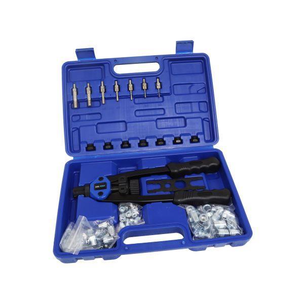 Tool Pro Rivet US PRO Tools Threaded Nut Hand Riveter M3-M12 With 100 Assorted Rivet