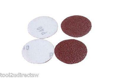 40 GRIT HOOK & LOOP (VELCRO) ABRASIVE SANDING PADS - DISCS 50mm 100pk B8114 - Tools 2U Direct SW