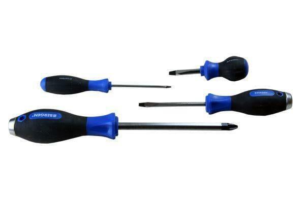 BERGEN 10pc SCREWDRIVERS POZIDRIVE & FLAT SET B1542 - Tools 2U Direct SW