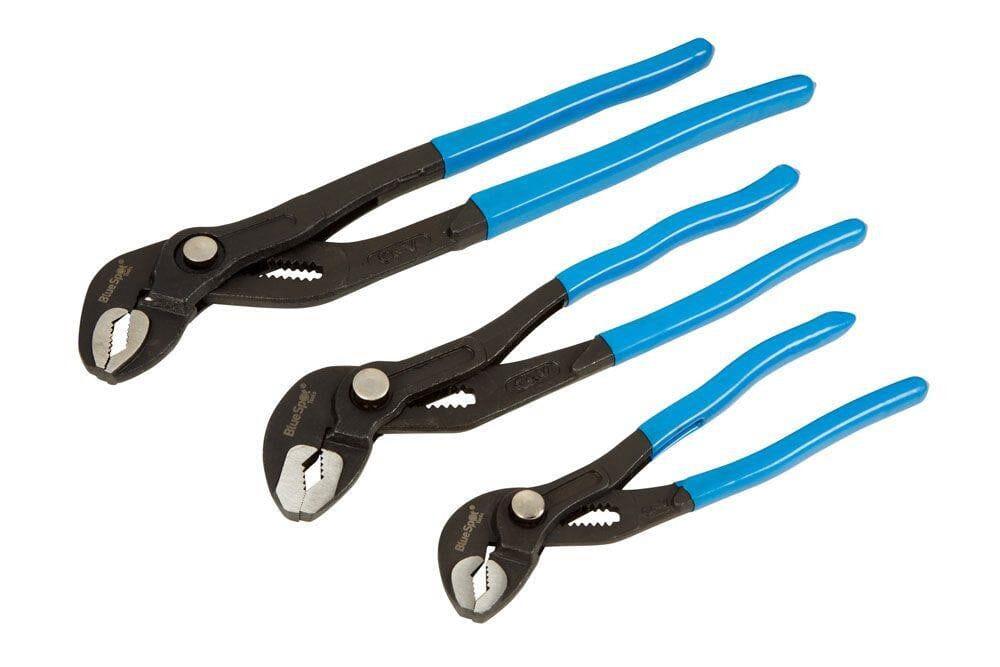 BlueSpot 3pc Adjustable Waterpump Pipe Wrench Pliers 175mm - 300mm 06438 - Tools 2U Direct SW