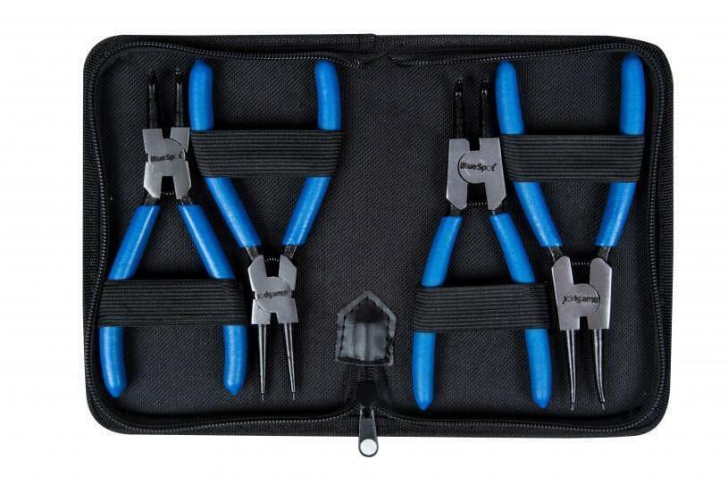 BlueSpot 4 Piece 6" 150mm Circlip, Snap Ring Pliers, Internal External 08702 - Tools 2U Direct SW