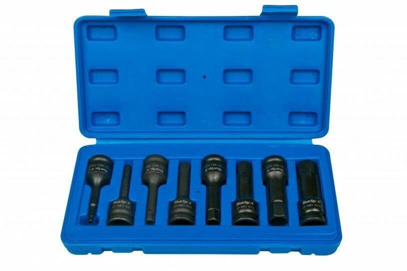 BlueSpot 8 Piece 1/2" Dr Impact Hex Bit Sockets H5 to H19 01508 - Tools 2U Direct SW