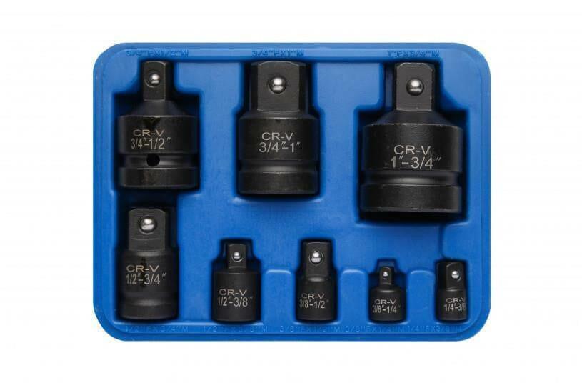 BlueSpot 8pc Impact Socket Adaptor Set Converter Reducer Adapter 1/4" - 1" 02077 - Tools 2U Direct SW