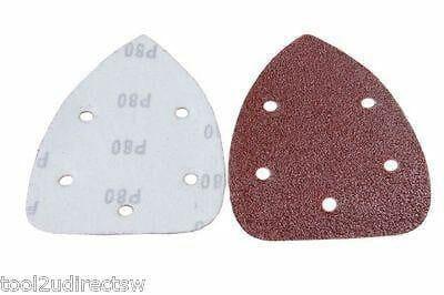 MIXED GRIT HOOK & LOOP (VELCRO) ABRASIVE SANDING TRIANGLE 140mm 50pk B8117 - Tools 2U Direct SW