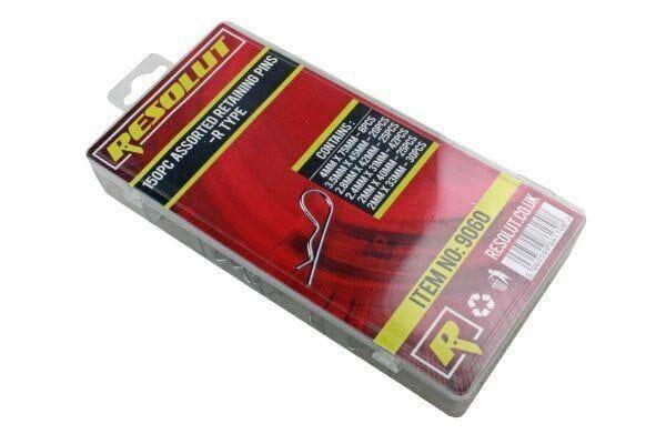 RESOLUT 150PC Assorted Retaining Pins Spring Clips R Type 9060 - Tools 2U Direct SW