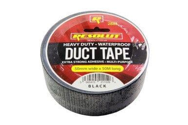 RESOLUT BLACK DUCT TAPE 50MM X 50 MTR ROLL 2883 - Tools 2U Direct SW