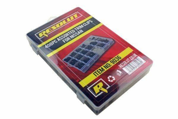RESOLUT Nissan Assorted Trim Clips 408 Pieces 9036 - Tools 2U Direct SW