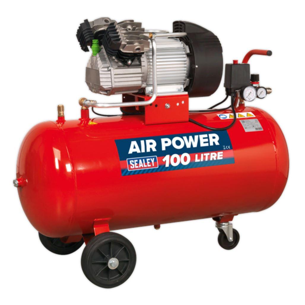 Sealey Air Compressor 100L V-Twin Direct Drive 3hp SAC10030 - Tools 2U Direct SW