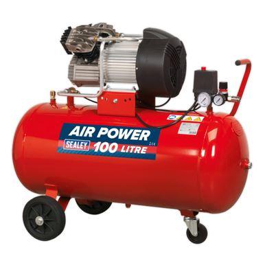 Sealey Air Compressor 100L V-Twin Direct Drive 3hp SAC10030 - Tools 2U Direct SW