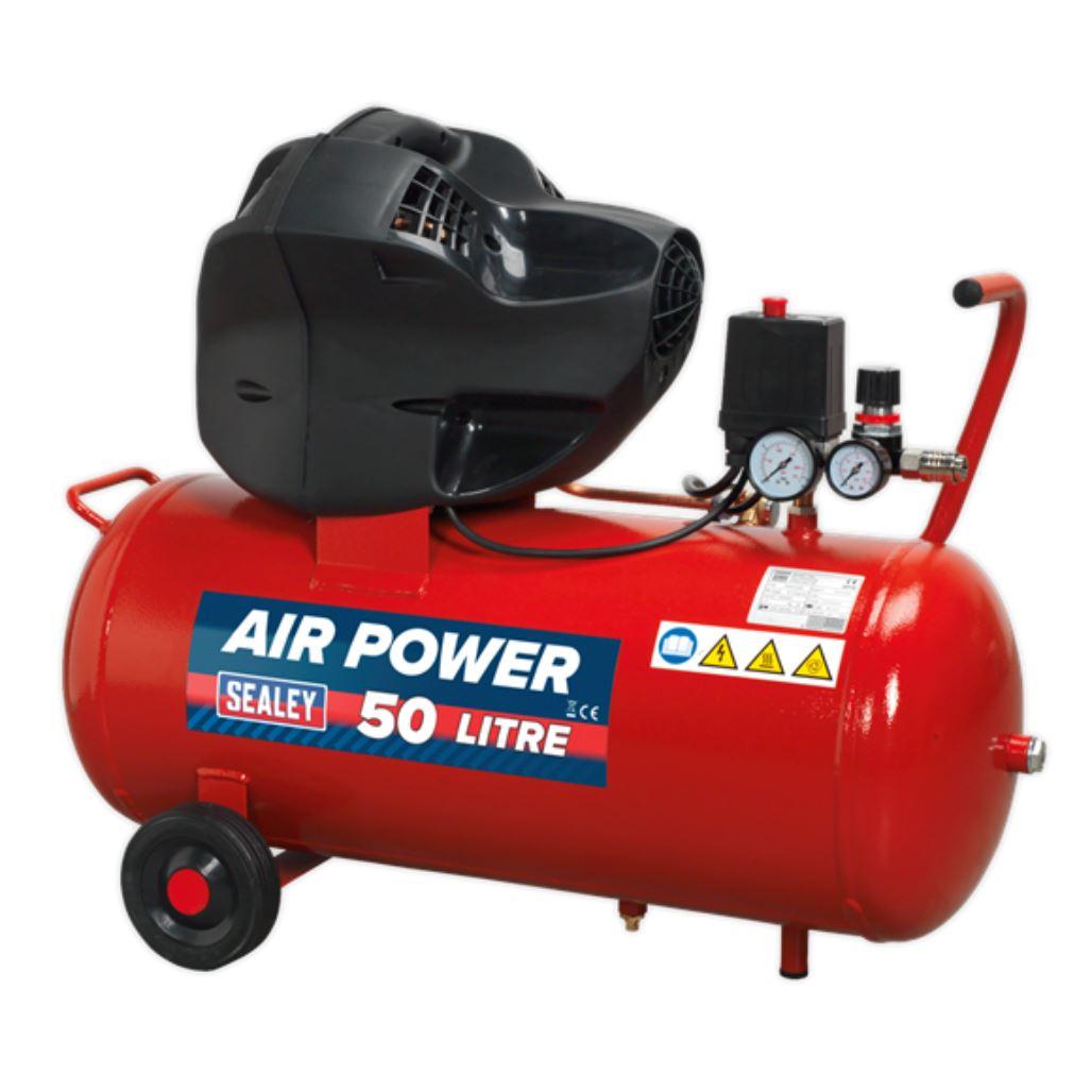 Sealey Air Compressor 50L V-Twin Direct Drive 3hp Oil Free SAC05030F - Tools 2U Direct SW