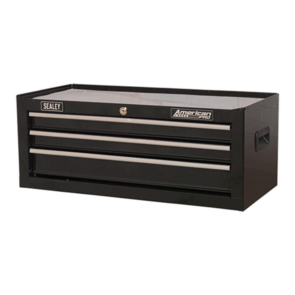 Sealey American Pro Mid-Box 3 Drawer with Ball-Bearing Slides - Black AP223B - Tools 2U Direct SW