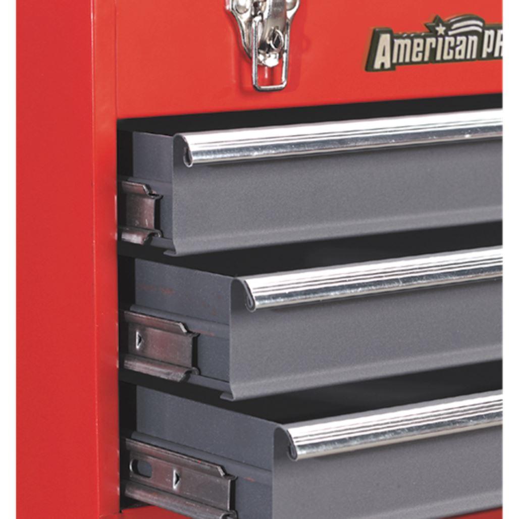 Sealey American Pro Tool Chest 3 Drawer Portable with Ball Bearing Slides - Red/Grey AP9243BB - Tools 2U Direct SW