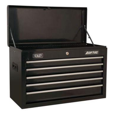 Sealey American PRO Topchest 5 Drawer with Ball-Bearing Slides - Black AP225B - Tools 2U Direct SW