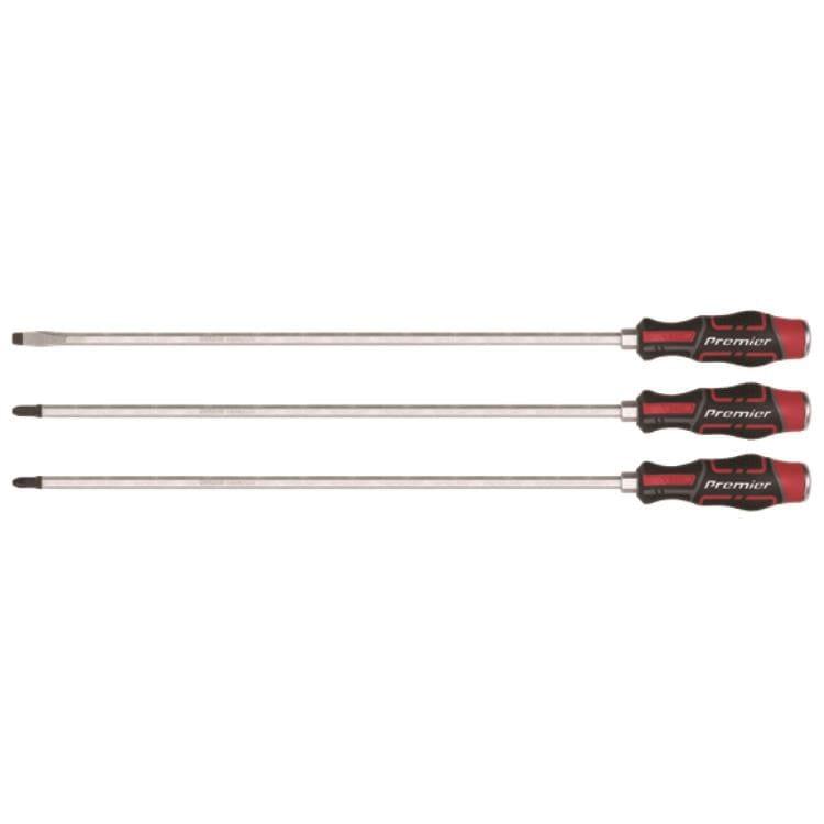 Sealey Premier 3pc 450mm Extra-Long Hammer-Thru Screwdriver Set AK4942 - Tools 2U Direct SW