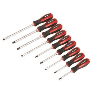 Sealey Premier 9pc Screwdriver Set Hammer-Thru Phillips Slotted Pozi AK4934 - Tools 2U Direct SW