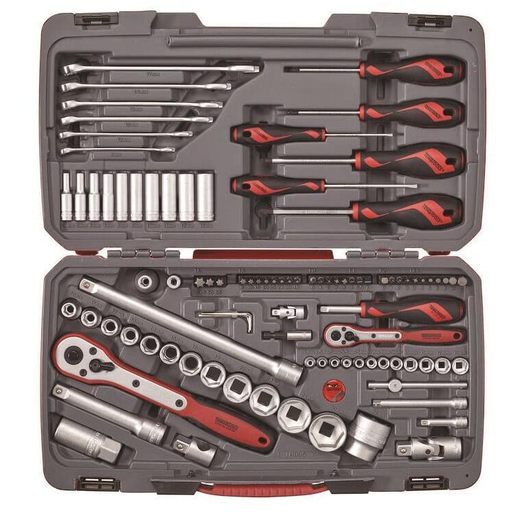 Teng Tools 95 Piece 1/4" & 1/2" Socket, Ratchet, Spanner, Screwdriver Set TM095 - Tools 2U Direct SW