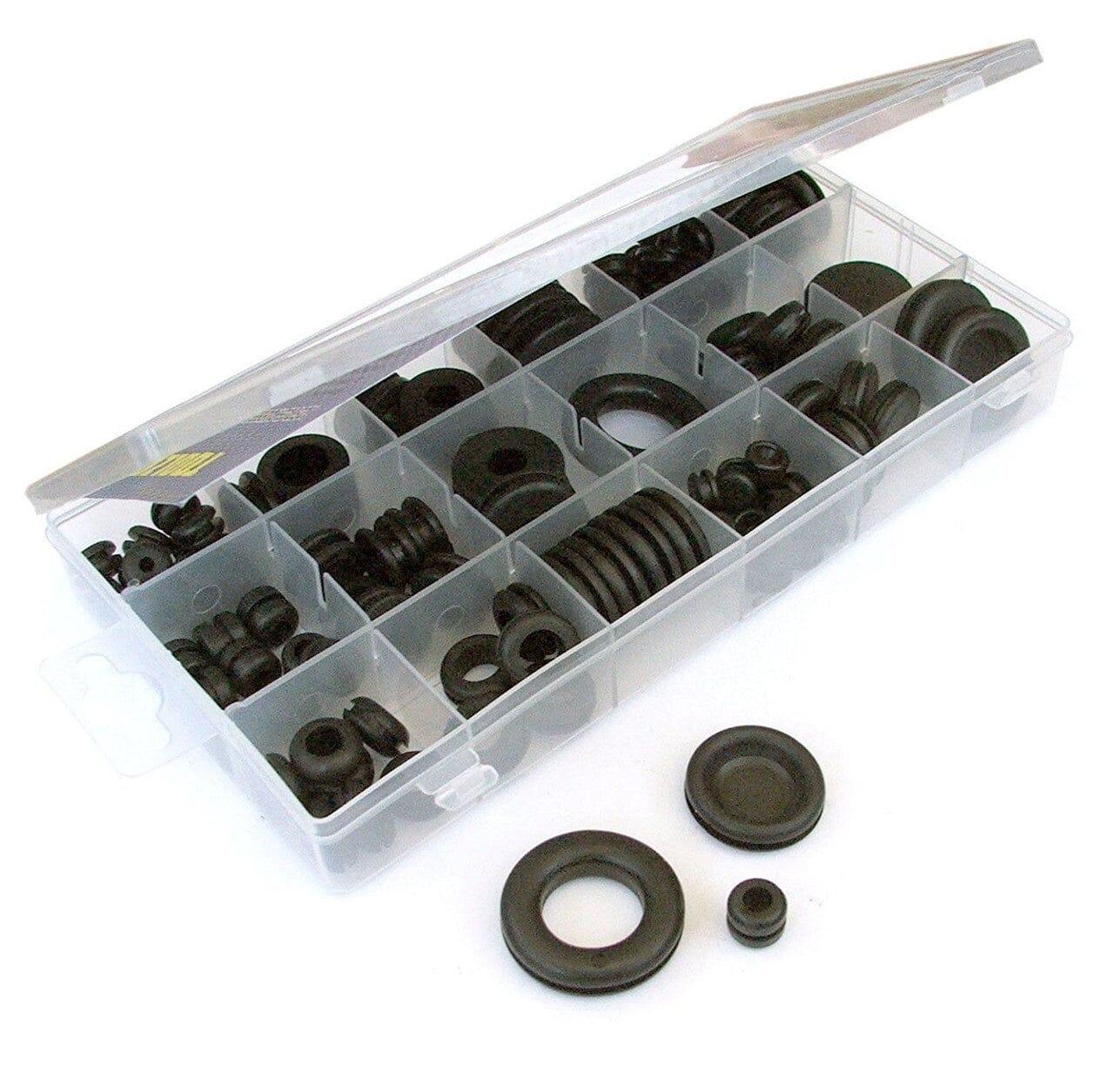 Toolzone 125pc Rubber Grommet Assortment Set HW182 - Tools 2U Direct SW
