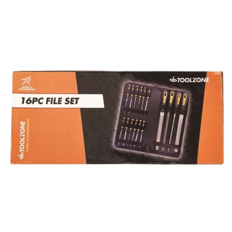 Toolzone 16 Piece File Set In Carry Case 100mm & 200mm WW216 - Tools 2U Direct SW