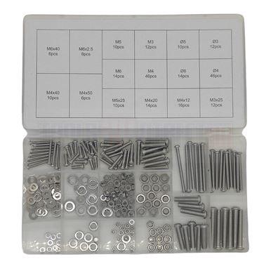 Toolzone 246pc Stainless Steel Nuts And Bolts Washers M3 M4 M5 M6 Steel Grade 201 HW037 - Tools 2U Direct SW