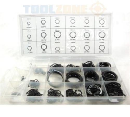 Toolzone 300pc External Circlips Snap Ring Assortment Set HW184 - Tools 2U Direct SW