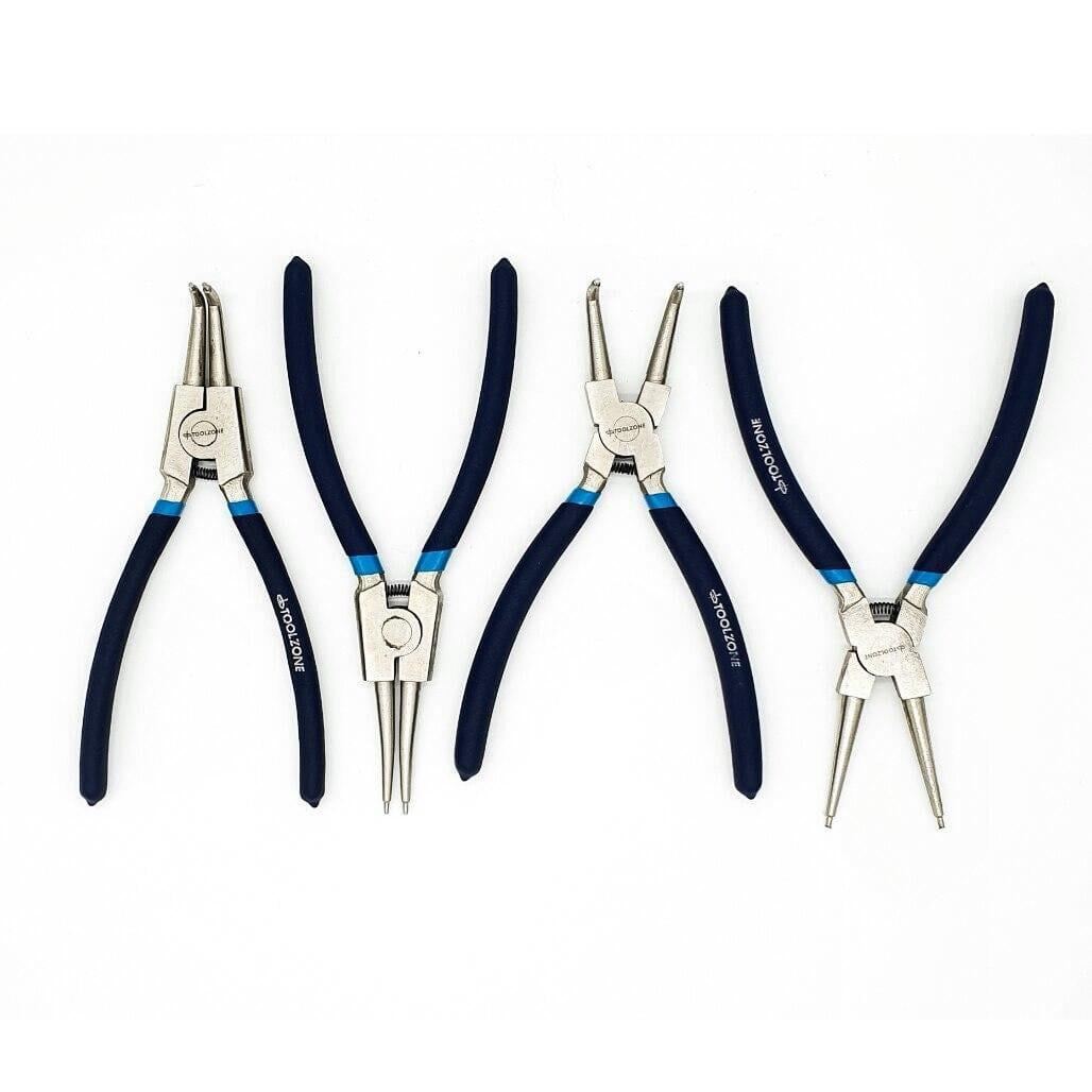 Toolzone 4PC 9" NI-FE Finish Circlip Pliers Set In Zip Case PL139 - Tools 2U Direct SW