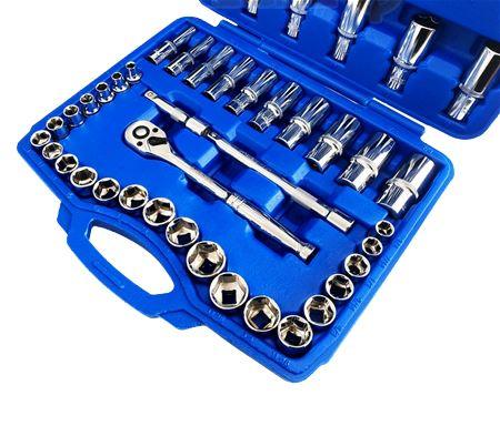 Toolzone 50Pc 3/8" MM & AF Socket Set 6-19MM & 5/16" - 7/8" SS226 - Tools 2U Direct SW