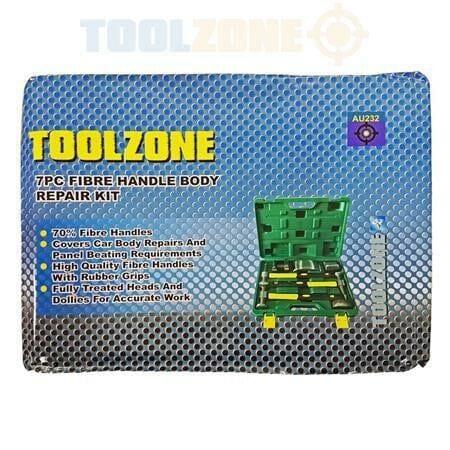 Toolzone 7 Piece Fibre Handle Body Repair Kit Dent Panel Beating Hammer Dolly AU232 - Tools 2U Direct SW