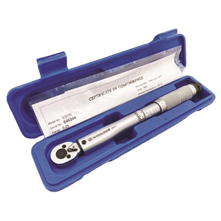 Toolzone Elite 3/8" Drive Low Range Torque Wrench 5-25 Nm Metric Ratchet SS030 - Tools 2U Direct SW