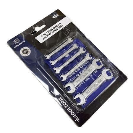 Toolzone Elite 6pc BA Spanner Set Precision Open Ended Wrench 0BA - 11BA SP146 - Tools 2U Direct SW