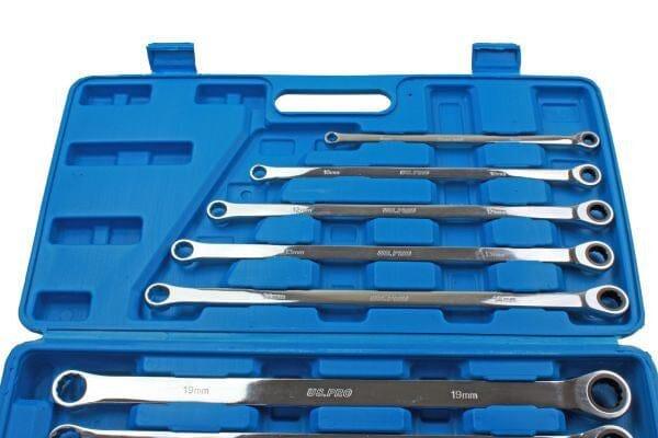 US PRO 10pc Extra Long Double Ring Single Gear Ratchet Spanner Wrench Set 8 - 19mm 3224 - Tools 2U Direct SW