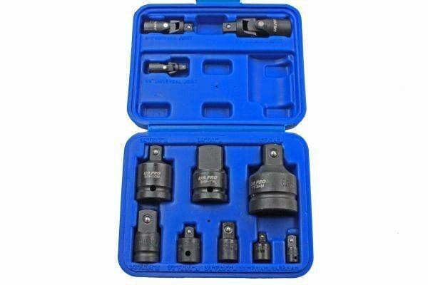 US PRO 11pc Impact Socket Adaptor & Universal Joint Converter Set 1696 - Tools 2U Direct SW