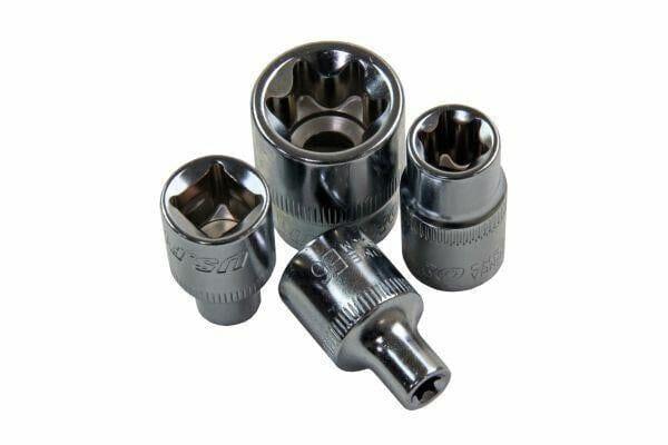 US PRO 12Pc 3/8" Dr E Torx Sockets On Rail E4 to E20 Female Torx Star 1377 - Tools 2U Direct SW